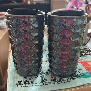 Starbucks “Siren Mermaid Scales” 10 oz. ceramic travel mugs/tumbler - set of 2